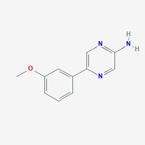 molecular formula C11H11N3O B3125666 2-Pyrazinamine, 5-(3-methoxyphenyl)- CAS No. 328233-25-6