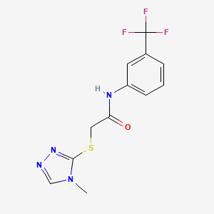 molecular formula C12H11F3N4OS B3125682 2-[(4-methyl-4H-1,2,4-triazol-3-yl)sulfanyl]-N-[3-(trifluoromethyl)phenyl]acetamide CAS No. 328266-10-0