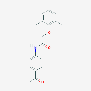 molecular formula C18H19NO3 B312570 N-(4-acetylphenyl)-2-(2,6-dimethylphenoxy)acetamide 