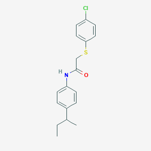 molecular formula C18H20ClNOS B3125722 N-[4-(butan-2-yl)phenyl]-2-[(4-chlorophenyl)sulfanyl]acetamide CAS No. 329079-03-0