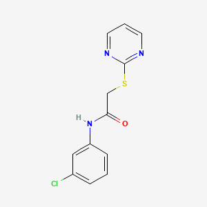 molecular formula C12H10ClN3OS B3125725 N-(3-chlorophenyl)-2-(pyrimidin-2-ylsulfanyl)acetamide CAS No. 329079-22-3