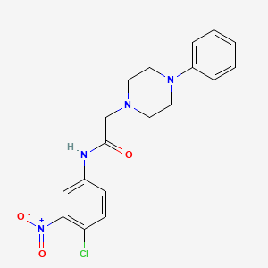 molecular formula C18H19ClN4O3 B3125862 N-(4-chloro-3-nitrophenyl)-2-(4-phenylpiperazino)acetamide CAS No. 329778-79-2