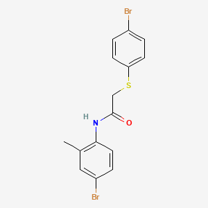 molecular formula C15H13Br2NOS B3125870 N-(4-bromo-2-methylphenyl)-2-[(4-bromophenyl)sulfanyl]acetamide CAS No. 329779-18-2