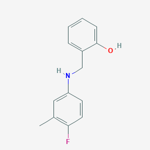 molecular formula C14H14FNO B3125874 2-{[(4-Fluoro-3-methylphenyl)amino]methyl}phenol CAS No. 329779-32-0