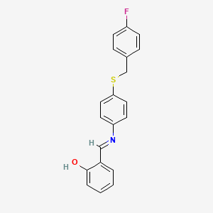 2-[({4-[(4-Fluorobenzyl)sulfanyl]phenyl}imino)methyl]benzenol