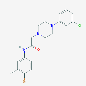 molecular formula C19H21BrClN3O B3125909 N-(4-bromo-3-methylphenyl)-2-[4-(3-chlorophenyl)piperazin-1-yl]acetamide CAS No. 329929-19-3