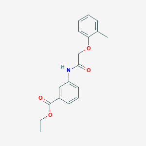 molecular formula C18H19NO4 B312593 Ethyl 3-{[(2-methylphenoxy)acetyl]amino}benzoate 