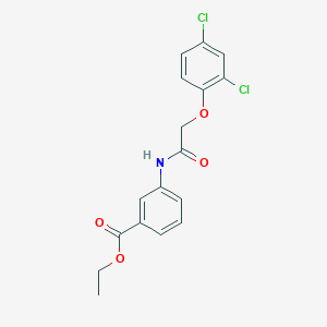 molecular formula C17H15Cl2NO4 B312595 Ethyl 3-{[(2,4-dichlorophenoxy)acetyl]amino}benzoate 