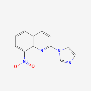 molecular formula C12H8N4O2 B3126019 2-(1H-Imidazol-1-yl)-8-nitroquinoline CAS No. 330663-15-5