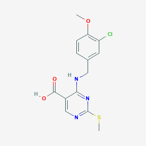 4-((3-Chloro-4-methoxybenzyl)amino)-2-(methylthio)pyrimidine-5-carboxylic acid