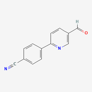 molecular formula C13H8N2O B3126043 4-(5-Formylpyridin-2-yl)benzonitrile CAS No. 330812-43-6