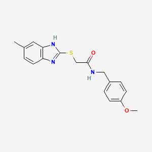 N-[(4-methoxyphenyl)methyl]-2-[(5-methyl-1H-1,3-benzodiazol-2-yl)sulfanyl]acetamide