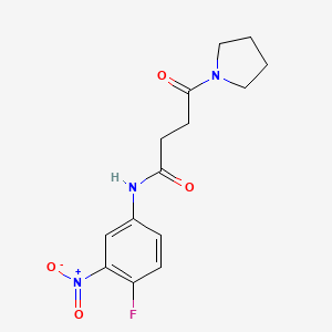 molecular formula C14H16FN3O4 B3126103 N-(4-fluoro-3-nitrophenyl)-4-oxo-4-(pyrrolidin-1-yl)butanamide CAS No. 331459-64-4
