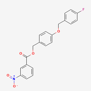 molecular formula C21H16FNO5 B3126164 4-[(4-氟苄基)氧基]苄基 3-硝基苯甲酸酯 CAS No. 331461-75-7