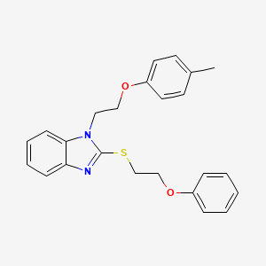 molecular formula C24H24N2O2S B3126215 1-[2-(4-Methylphenoxy)ethyl]-2-(2-phenoxyethylsulfanyl)benzimidazole CAS No. 331948-99-3