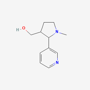 molecular formula C11H16N2O B3126270 (1-Methyl-2-pyridin-3-yl-pyrrolidin-3-yl)-methanol CAS No. 33224-02-1