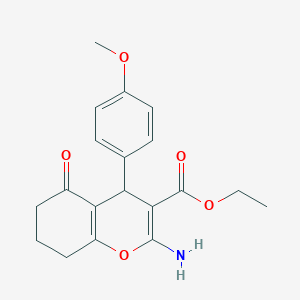 molecular formula C19H21NO5 B3126325 ethyl 2-amino-4-(4-methoxyphenyl)-5-oxo-5,6,7,8-tetrahydro-4H-chromene-3-carboxylate CAS No. 333340-98-0