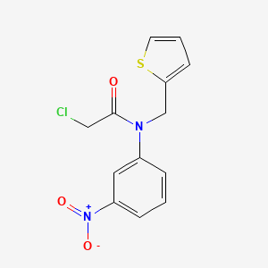 molecular formula C13H11ClN2O3S B3126421 2-氯-N-(3-硝基苯基)-N-噻吩-2-基甲基-乙酰胺 CAS No. 333778-31-7