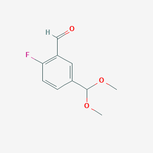 molecular formula C10H11FO3 B3126472 5-(二甲氧基甲基)-2-氟苯甲醛 CAS No. 334019-14-6