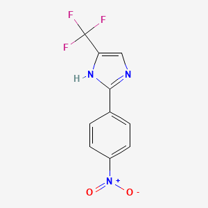 molecular formula C10H6F3N3O2 B3126507 2-(4-硝基苯基)-5-(三氟甲基)-1H-咪唑 CAS No. 33469-09-9