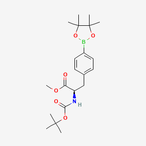 molecular formula C21H32BNO6 B3126567 (R)-2-叔丁氧羰基氨基-3-[4-(4,4,5,5-四甲基-[1,3,2]二恶杂硼环-2-基)-苯基]-丙酸甲酯 CAS No. 335030-24-5