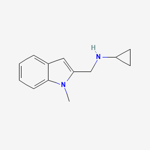 molecular formula C13H16N2 B3126576 N-[(1-甲基-1H-吲哚-2-基)甲基]-环丙胺 CAS No. 335031-67-9