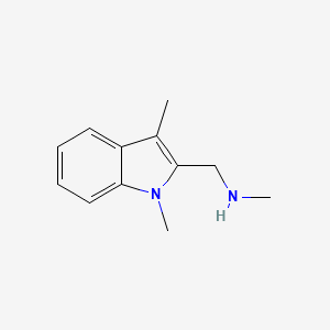 molecular formula C12H16N2 B3126581 (1,3-dimethyl-1H-indol-2-yl)-N-methylmethanamine CAS No. 335032-33-2