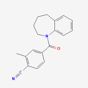 molecular formula C19H18N2O B3126607 2-Methyl-4-(2,3,4,5-tetrahydro-1H-benzo[b]azepine-1-carbonyl)benzonitrile CAS No. 335155-20-9