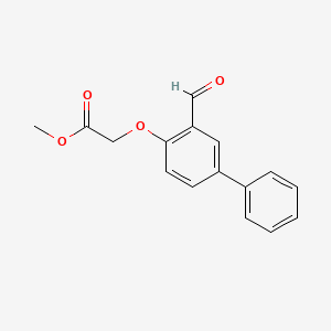 molecular formula C16H14O4 B3126615 Methyl 2-(2-formyl-4-phenylphenoxy)acetate CAS No. 335206-79-6