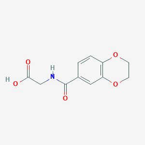 molecular formula C11H11NO5 B3126620 [(2,3-Dihydro-benzo[1,4]dioxine-6-carbonyl)-amino]-acetic acid CAS No. 335212-80-1