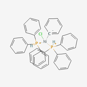 molecular formula C42H37ClNiP2+ B3126647 Benzene;chloronickel;triphenylphosphanium CAS No. 33571-43-6