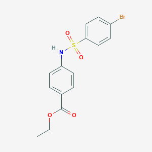 molecular formula C15H14BrNO4S B312666 Ethyl 4-{[(4-bromophenyl)sulfonyl]amino}benzoate 