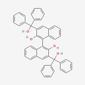 molecular formula C46H34O4 B3126681 3-[羟基(二苯基)甲基]-1-[2-羟基-3-[羟基(二苯基)甲基]萘-1-基]萘-2-醇 CAS No. 336185-31-0