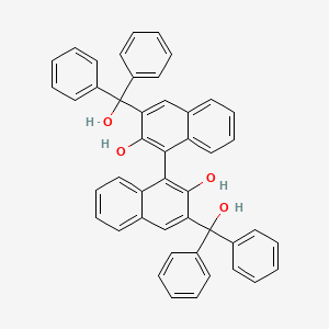 molecular formula C46H34O4 B3126681 3-[Hydroxy(diphenyl)methyl]-1-[2-hydroxy-3-[hydroxy(diphenyl)methyl]naphthalen-1-yl]naphthalen-2-ol CAS No. 336185-31-0