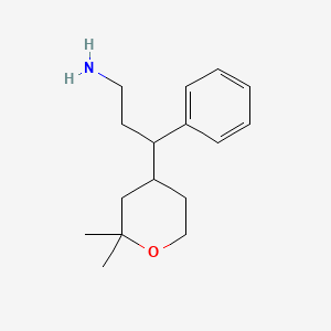 molecular formula C16H25NO B3126715 3-(2,2-Dimethyl-tetrahydro-pyran-4-yl)-3-phenyl-propylamine CAS No. 337311-00-9