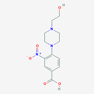 molecular formula C13H17N3O5 B3126718 4-[4-(2-Hydroxyethyl)-1-piperazinyl]-3-nitrobenzoic acid CAS No. 337312-07-9
