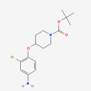 molecular formula C16H23BrN2O3 B3126740 Tert-butyl 4-(4-amino-2-bromophenoxy)piperidine-1-carboxylate CAS No. 337520-17-9