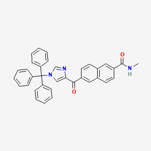 molecular formula C35H27N3O2 B3126745 N-methyl-6-(1-trityl-1H-imidazole-4-carbonyl)-2-naphthamide CAS No. 337521-39-8
