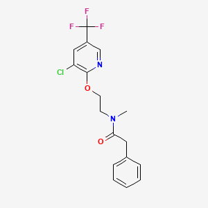 molecular formula C17H16ClF3N2O2 B3126768 N-(2-{[3-chloro-5-(trifluoromethyl)-2-pyridinyl]oxy}ethyl)-N-methyl-2-phenylacetamide CAS No. 337919-77-4