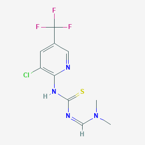 molecular formula C10H10ClF3N4S B3126770 (3Z)-1-[3-chloro-5-(trifluoromethyl)pyridin-2-yl]-3-(dimethylaminomethylidene)thiourea CAS No. 337920-08-8