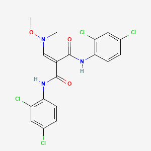 molecular formula C18H15Cl4N3O3 B3126792 N~1~,N~3~-bis(2,4-dichlorophenyl)-2-{[methoxy(methyl)amino]methylene}malonamide CAS No. 337921-07-0