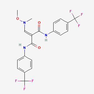 molecular formula C20H17F6N3O3 B3126796 2-{[methoxy(methyl)amino]methylene}-N~1~,N~3~-bis[4-(trifluoromethyl)phenyl]malonamide CAS No. 337921-18-3