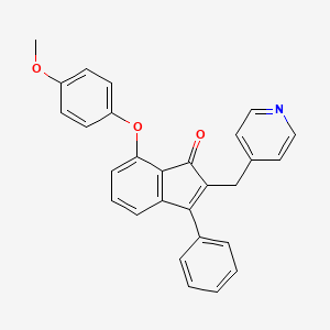 molecular formula C28H21NO3 B3126798 7-(4-methoxyphenoxy)-3-phenyl-2-(4-pyridinylmethyl)-1H-inden-1-one CAS No. 337921-56-9