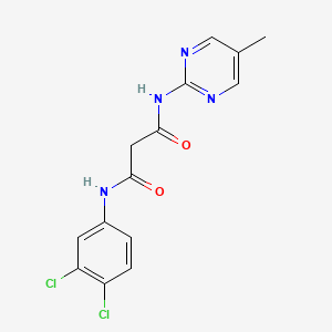 molecular formula C14H12Cl2N4O2 B3126848 N~1~-(3,4-dichlorophenyl)-N~3~-(5-methyl-2-pyrimidinyl)malonamide CAS No. 338392-30-6