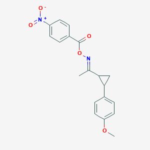 molecular formula C19H18N2O5 B3126860 1-甲氧基-4-(2-{[(4-硝基苯甲酰)氧基]乙亚胺基}环丙基)苯 CAS No. 338392-40-8