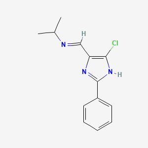 molecular formula C13H14ClN3 B3126866 N-[(5-氯-2-苯基-1H-咪唑-4-基)亚甲基]-2-丙胺 CAS No. 338392-59-9