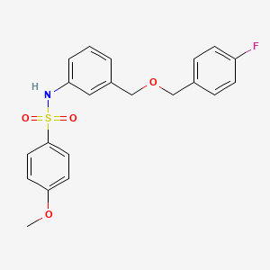 molecular formula C21H20FNO4S B3126877 N-(3-{[(4-fluorobenzyl)oxy]methyl}phenyl)-4-methoxybenzenesulfonamide CAS No. 338392-89-5