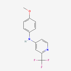 molecular formula C13H11F3N2O B3126882 N-(4-methoxyphenyl)-2-(trifluoromethyl)-4-pyridinamine CAS No. 338393-27-4