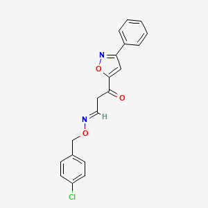 molecular formula C19H15ClN2O3 B3126888 3-oxo-3-(3-phenyl-5-isoxazolyl)propanal O-(4-chlorobenzyl)oxime CAS No. 338393-45-6