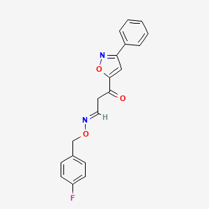 molecular formula C19H15FN2O3 B3126895 3-oxo-3-(3-phenyl-5-isoxazolyl)propanal O-(4-fluorobenzyl)oxime CAS No. 338393-46-7